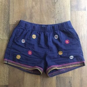 Madewell embroidered navy stretchy shorts